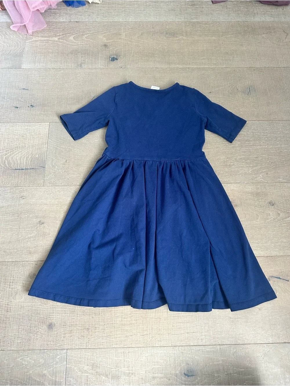 Hanna Andersson Navy Blue Cotton Wrap-Style Dress
